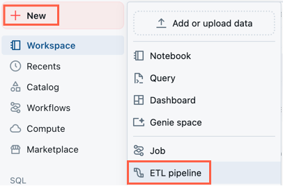 Create a new ETL pipeline