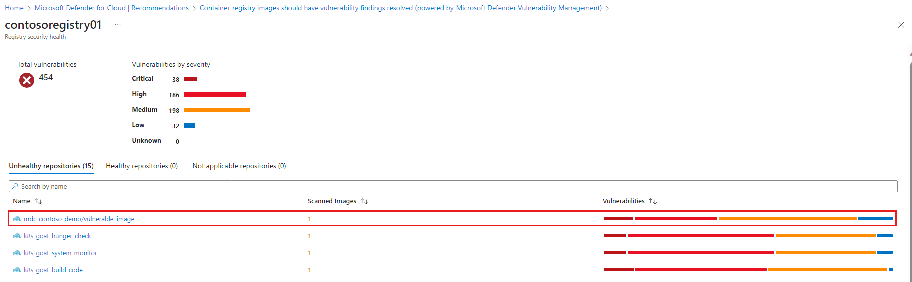 Screenshot showing where to select the specific repository.