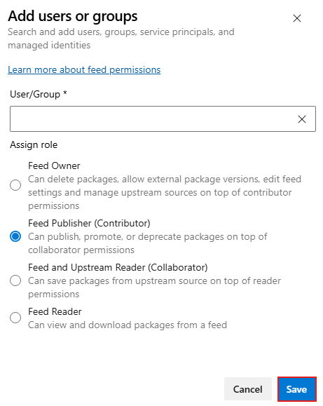 A screenshot displaying how to add new users or groups and assign a role.