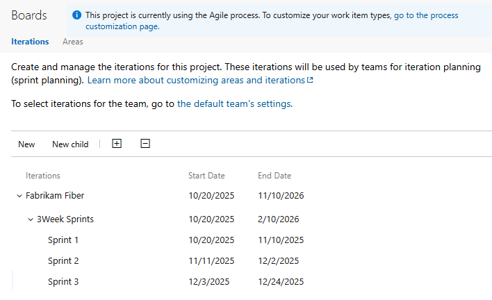 Screenshot that shows Iteration path.