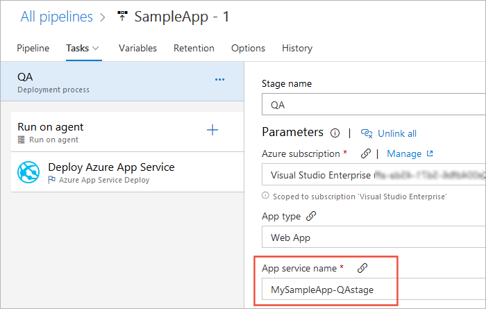 A screenshot displaying how to set up stage tasks in a Classic release pipeline.