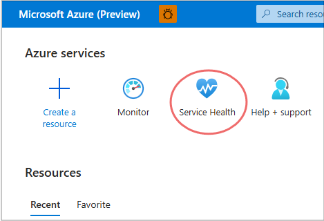 The "Service Health" service