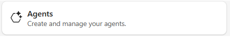 Screenshot of the agents card.