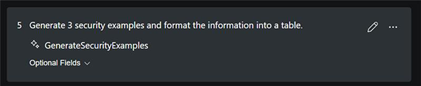 Screenshot of capability with optional inputs.