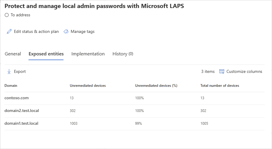 Select ___domain with devices unprotected by LAPS.