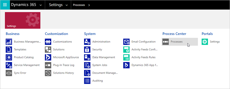 Go to the Process center Go to the Process center.
