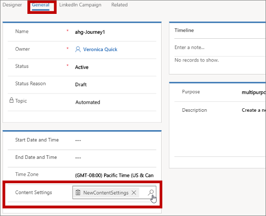 Where to set content settings for a journey Where to set content settings for a journey.