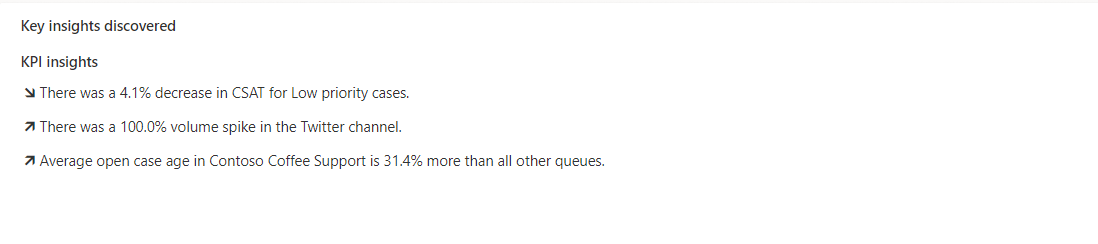 Screenshot shows the Key insights card