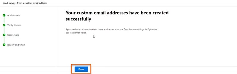 Custom email address added to customer voice Custom email address added to customer voice.