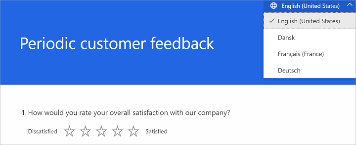 Select a language for the survey Select a language for the survey.