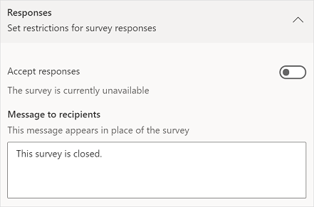 Survey closed settings Survey closed settings.