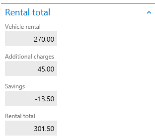Rental total.