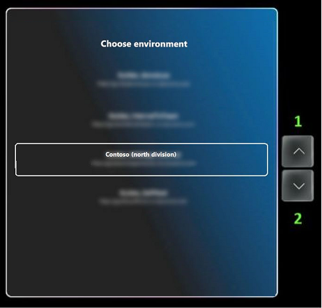 Choose environment page Choose environment page.