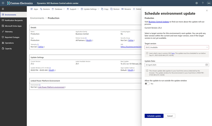 Flexible Update Management in admin center