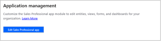Edit Sales Professional app button on the Application Management page Edit Sales Professional app button on the Application Management page.