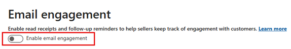 Screenshot of Email engagement enabled.