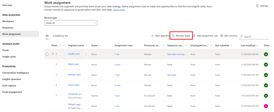 Screenshot of select the monitor leads option.