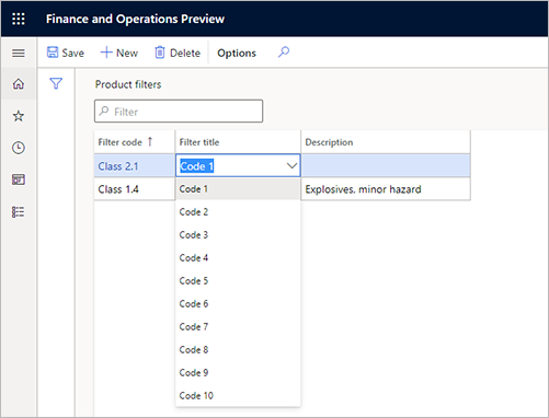 Setting up a product filter.