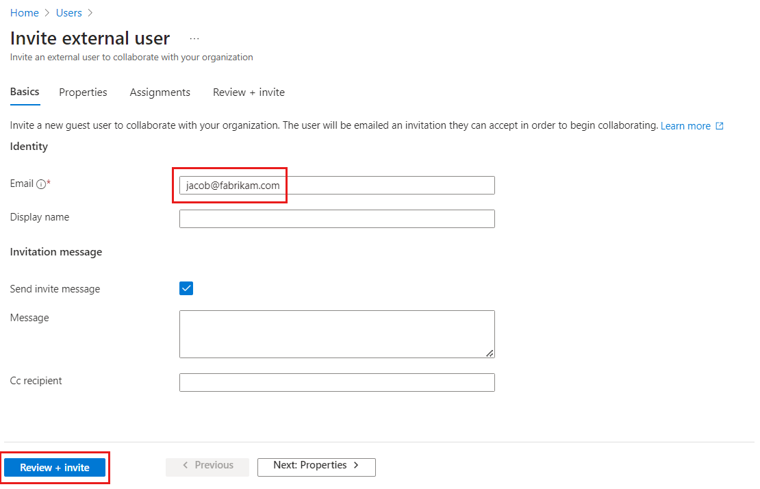 Screenshot of where to enter the guest email.