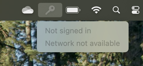 Screenshot of the macOS Kerberos SSO extension menu extra.