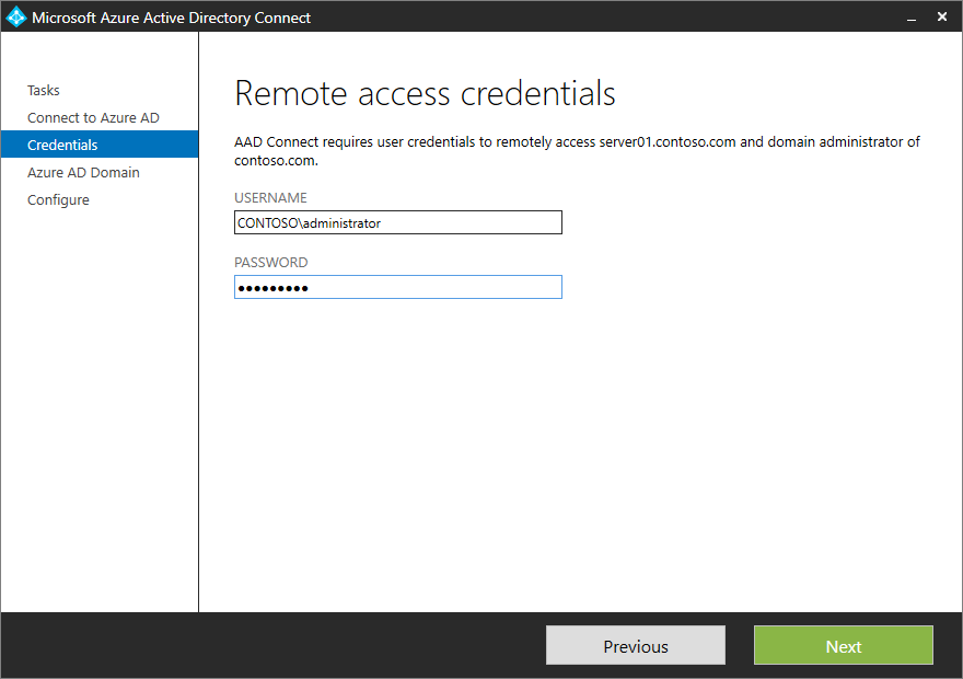 Screenshot showing the "Additional tasks" pane for selecting "Add an additional Microsoft Entra ___domain".