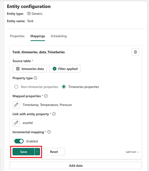 Screenshot of entity configuration options after configuring the link property.