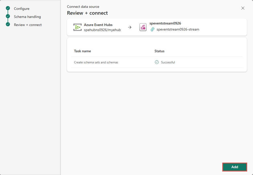 Screenshot that shows the Review and create page after it successfully created resources.