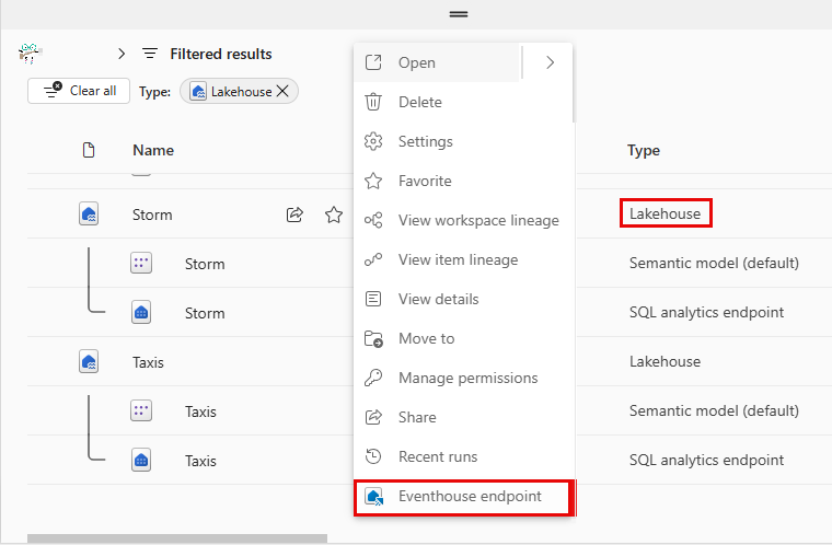 Screenshot of enabling the Eventhouse endpoint from the Workspace.