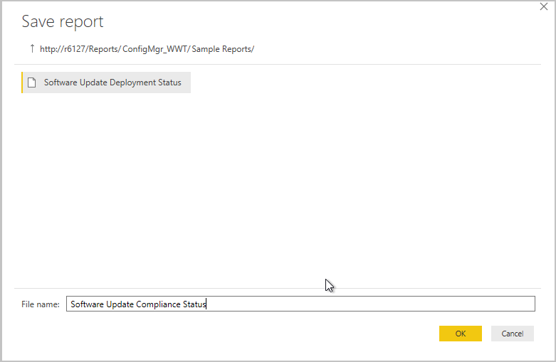 Save to the Sample Reports folder