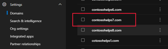 Select your ___domain in Microsoft 365.