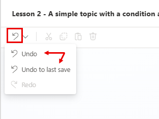 Screenshot of the ___location of the undo button.