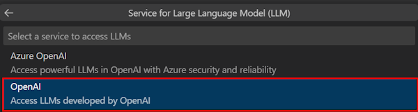 Screenshot shows the TypeScript option for programming language in Agents Toolkit.