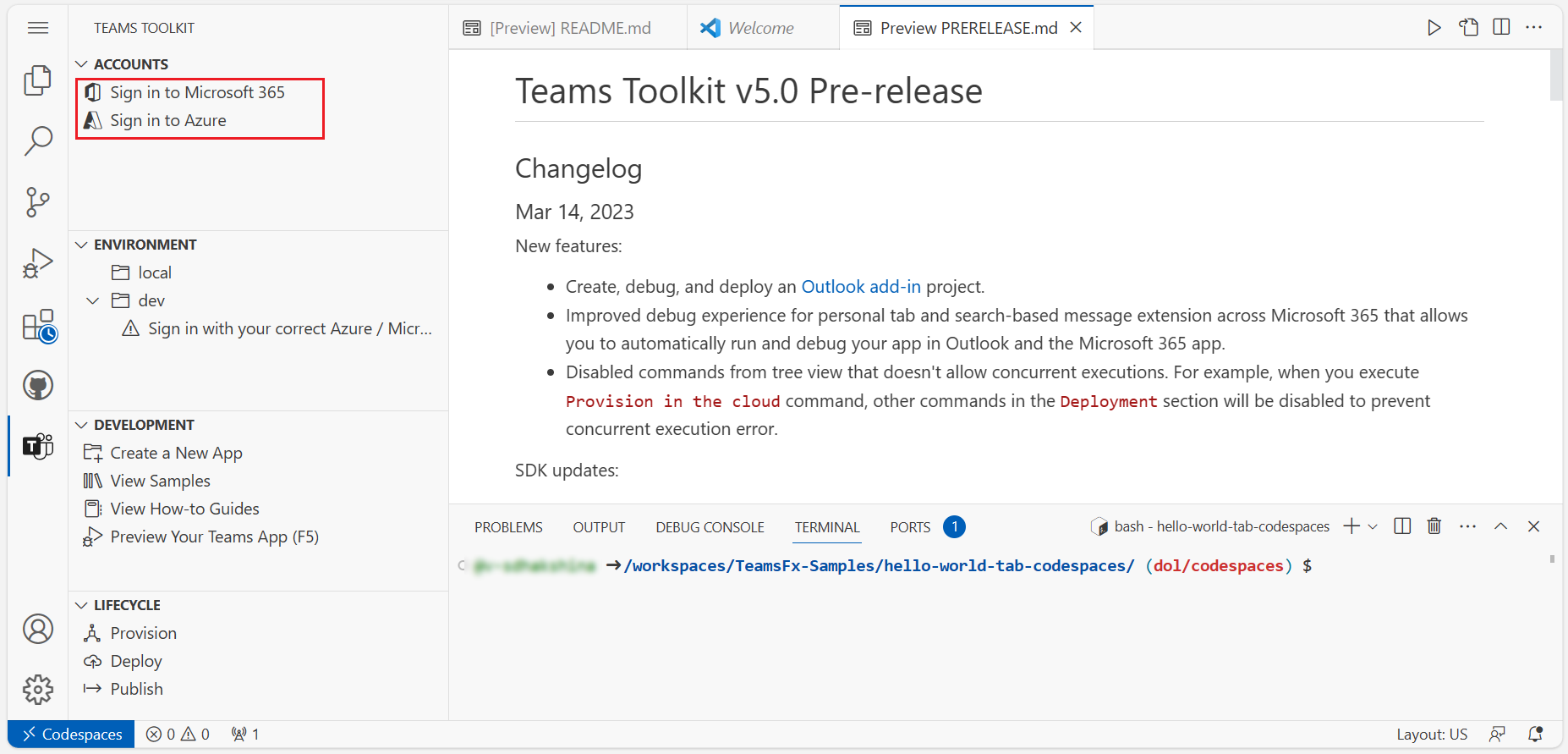 Screenshot shows you the Agents Toolkit window in browser to sign in.