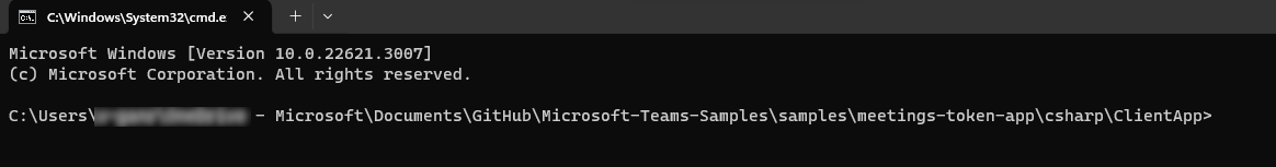 Screenshot shows the ___location of client app in csharp folder.