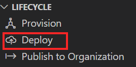 Screenshot showing the where to click to deploy to cloud.