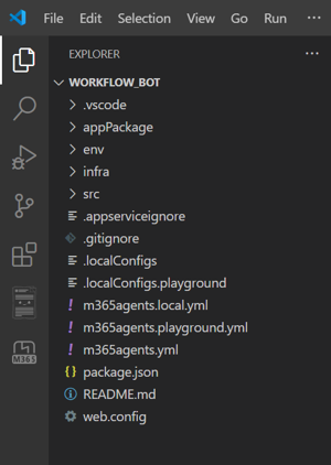 Screenshot shows your app is created with the scaffolding visible in the side panel.