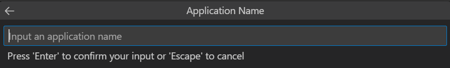 Screenshot shows where to enter the app name.