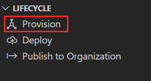 Screenshot showing the selection of provision in the cloud under Agents toolkit.