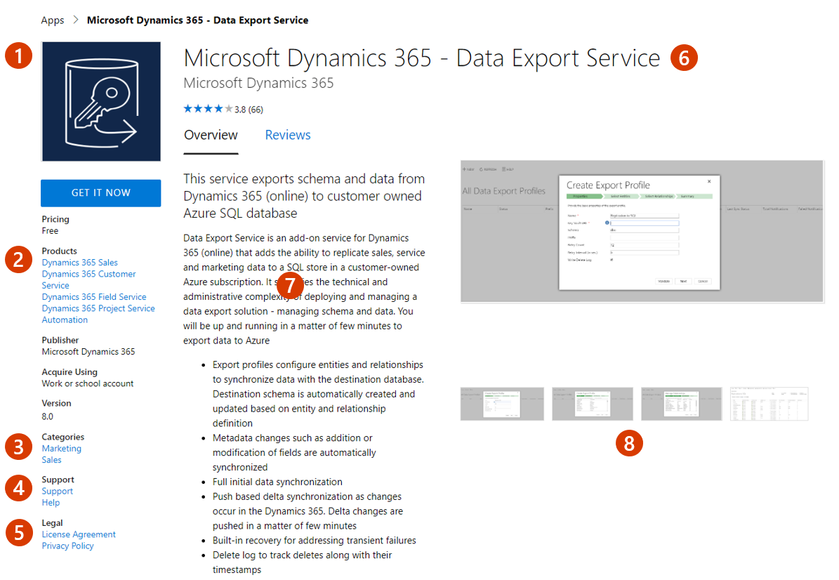 Illustrates how this offer appears in Microsoft Marketplace.