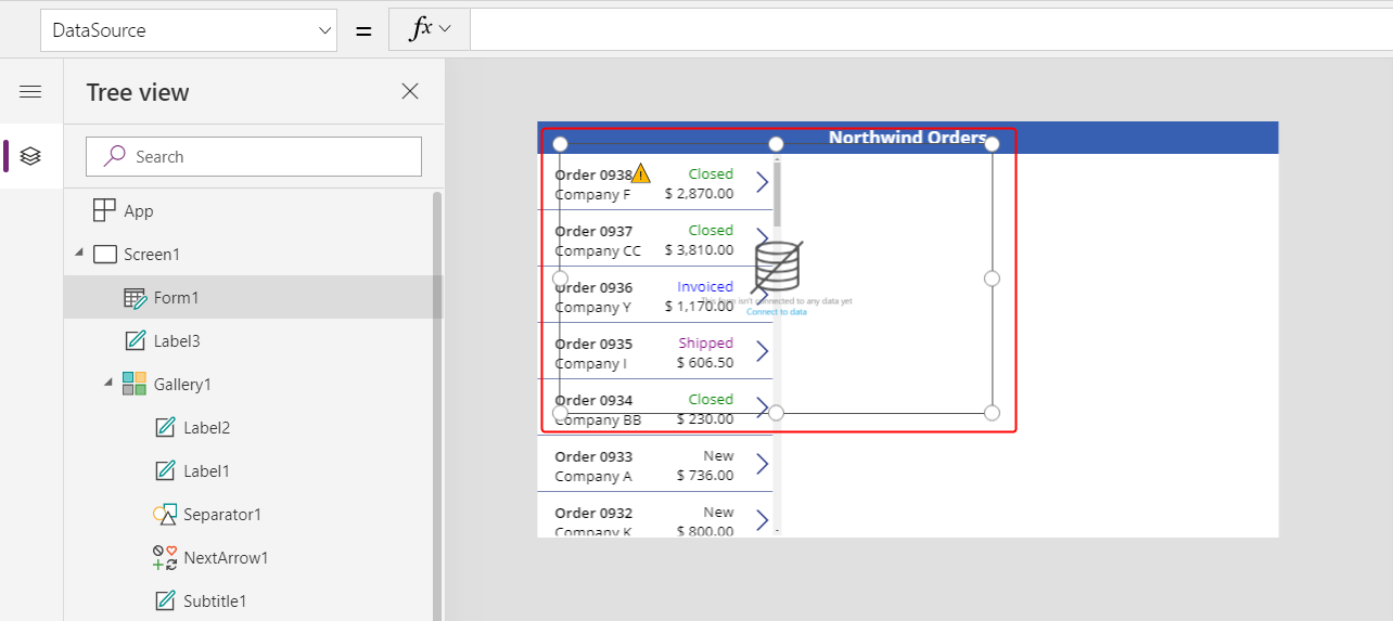 Edit form control in default ___location.