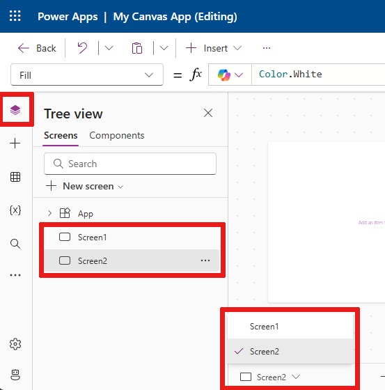 Screenshot that shows the ___location of the screen selector.