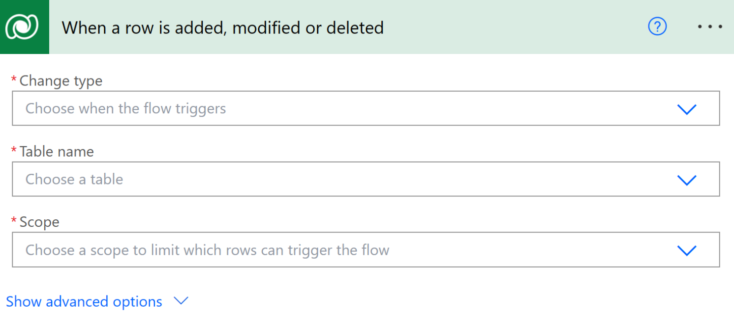 Screenshot of parameters.