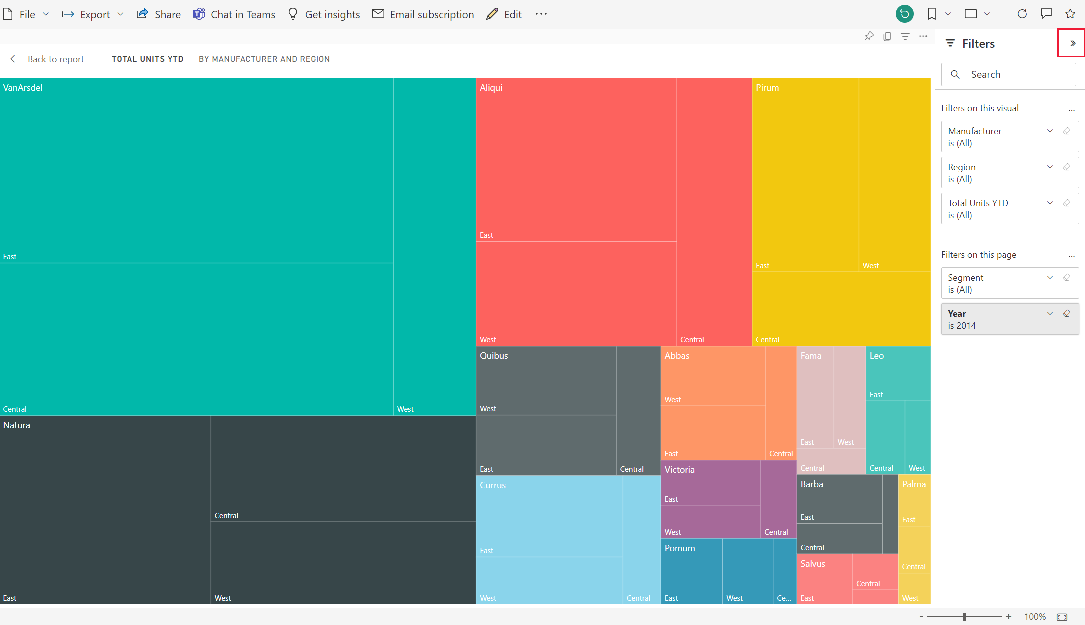 Screenshot showing that the tile fills report canvas.