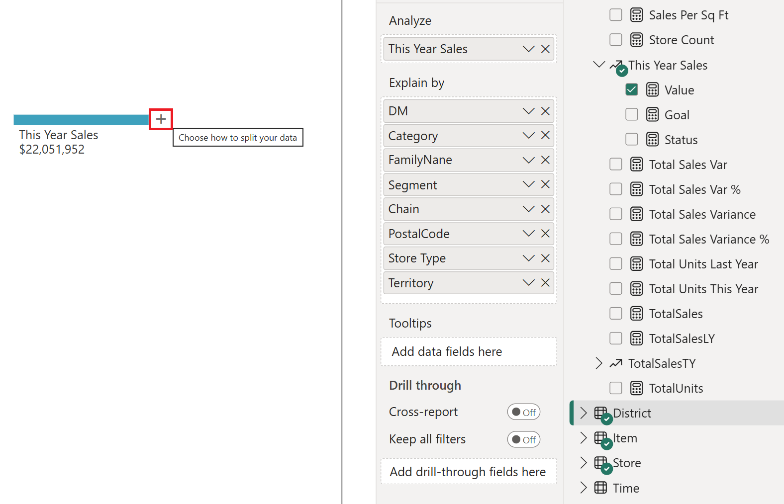 Screenshot shows High value selected for analysis.