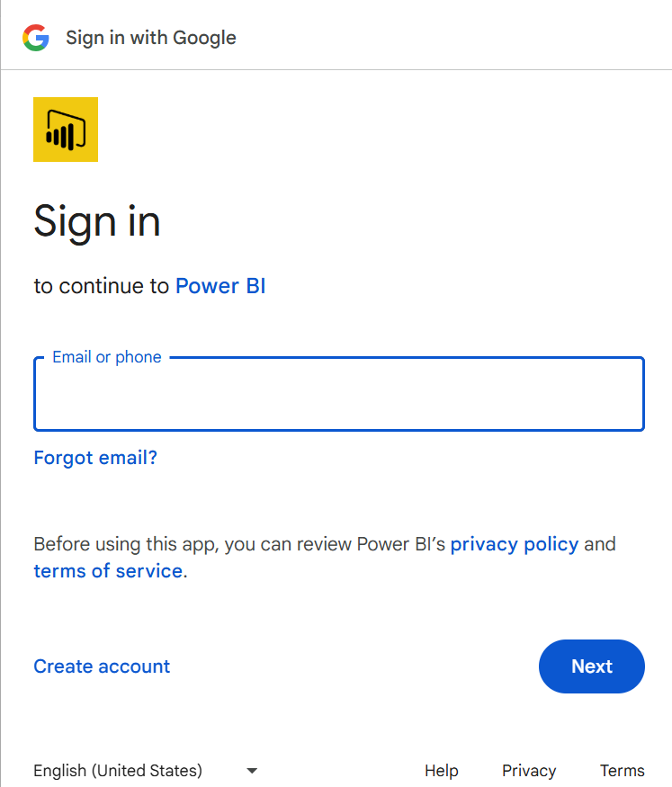 Screenshot of the sign in to Adobe Analytics from Power Query Online.