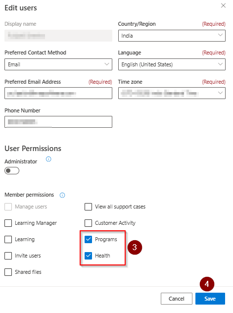 The Invite Users dialog.