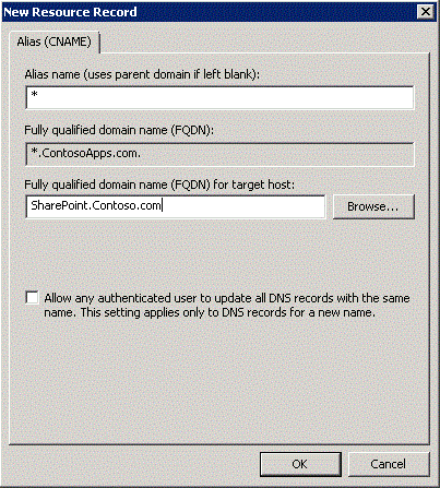 Create a CNAME alias for the app ___domain