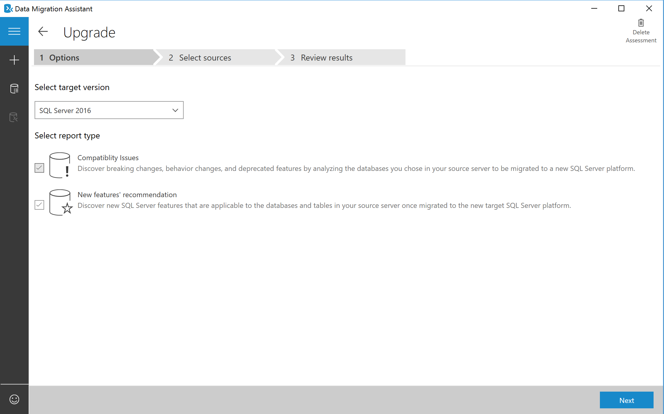 Screenshot of Report Types.
