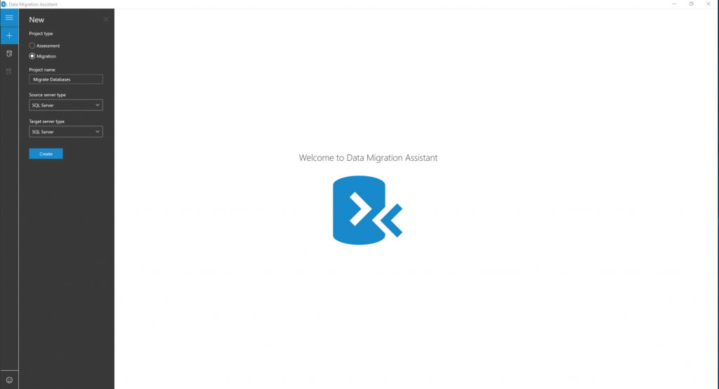 Screenshot of New Migration.