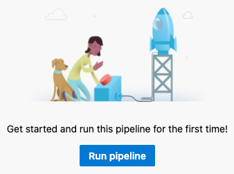 Screenshot of Azure Pipelines showing the ___location of the Run pipeline button.